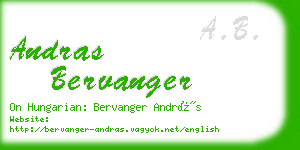 andras bervanger business card